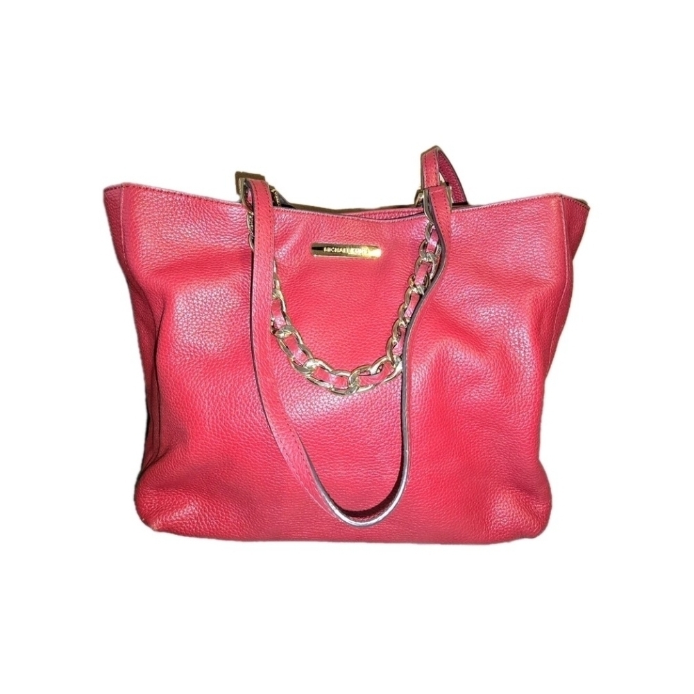 Michael Kors Red Leather Tote Bag - Very Good Condition